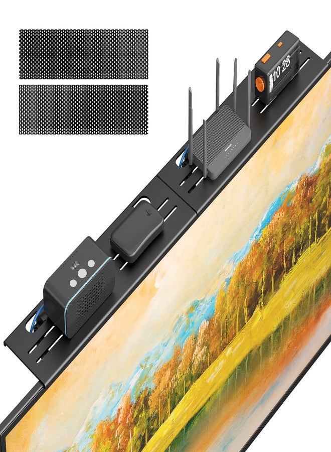 Bracwiser No Drill TV Top Shelf 16.7 inch Wide Monitor Top Mounting Bracket Platform Holds Speaker, AV Receiver, Media Box, Game Console and More, 2 Packs (CS106XM-2) - Image 1