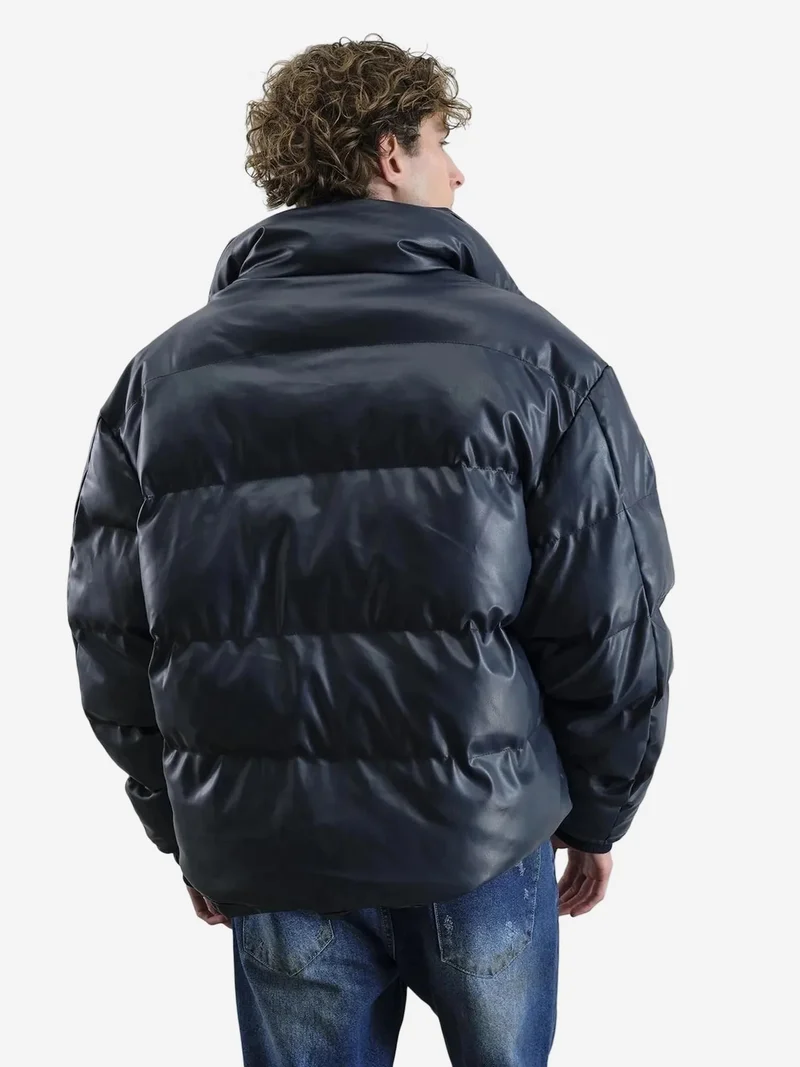 Giesto Navy Blue GIESTO Thick Bomber Jacket with Zipper Closure for Men | Best Price UAE