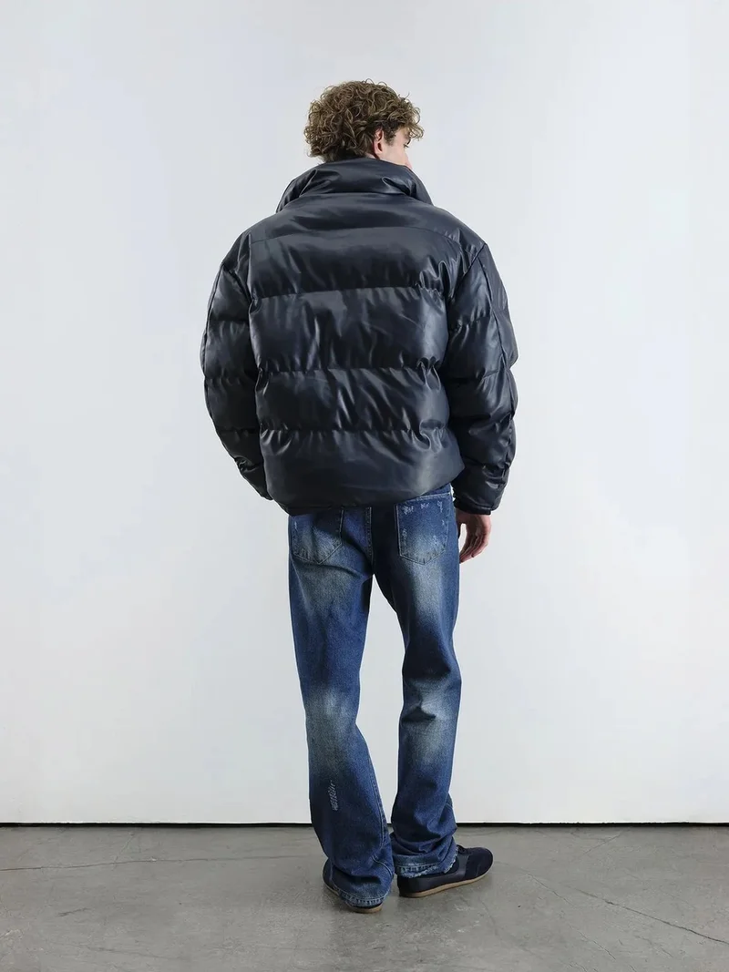 Giesto Navy Blue GIESTO Thick Bomber Jacket with Zipper Closure for Men | Best Price UAE