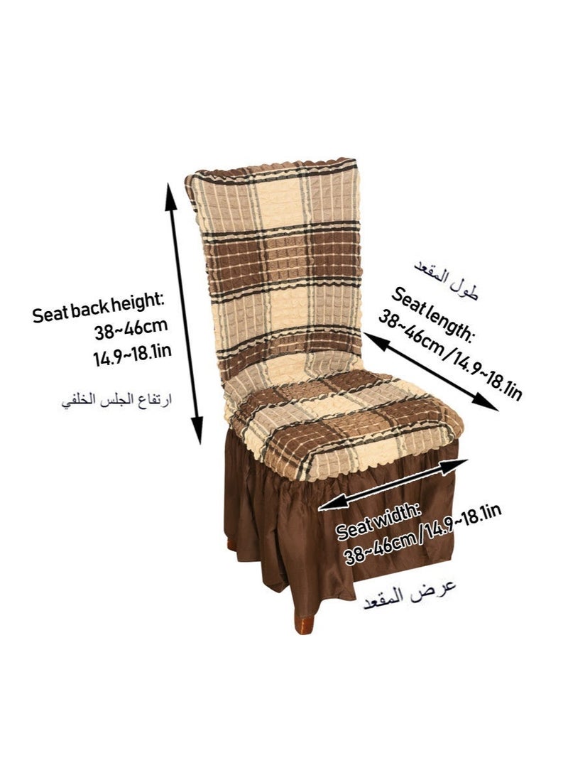 6 PCS High Stretch Skirt Chair Cover for Dining Removable Dining Room Chair Covers with Skirt Spandex Chair Slipcovers Protector - Image 3