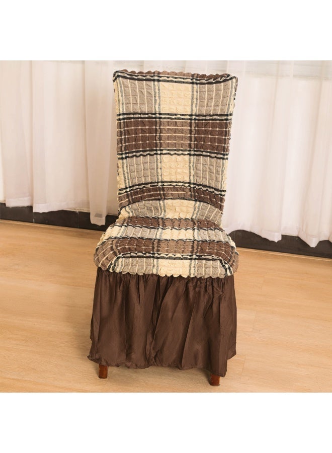 6 PCS High Stretch Skirt Chair Cover for Dining Removable Dining Room Chair Covers with Skirt Spandex Chair Slipcovers Protector - Image 5