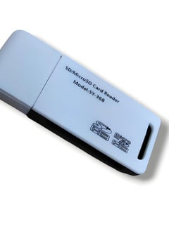 Generic 2 in 1 External Memory Card Reader T-Flash SD Card Reader (White in Black)  - Image 2