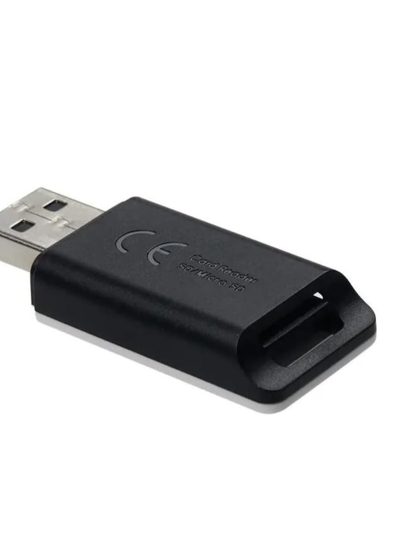 Generic - 2 in 1 External Memory Card Reader T-Flash SD Card Reader (White in Black) - Image 1
