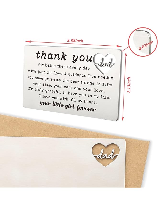 erorex Thank You Dad Engraved Wallet Card Inserts Dad Gifts From Daughter Father'S Day - Image 2