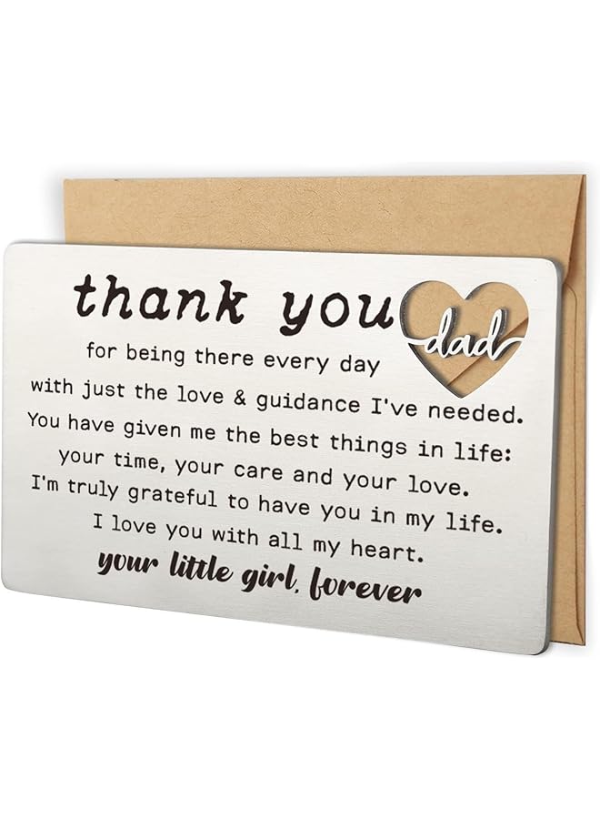 erorex Thank You Dad Engraved Wallet Card Inserts Dad Gifts From Daughter Father'S Day - Image 1