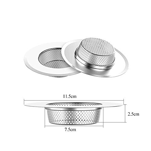 KitchenFest® Strong, Durable, Stainless Steel Sink Strainer with 2mm Small Holes, Kitchen Drain Basin Basket Filter Stopper Sink Drainer, 11.5 cm (2) - Image 2