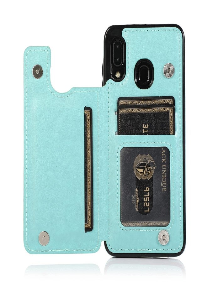 أسو ويش جراب هاتف سامسونج جالاكسي A20 وA30 مع واقي شاشة من الزجاج المقوى، وحامل بطاقات، ومحفظة، وغطاء، وحامل، وغطاء جلدي قابل للطي، وملحقات للهواتف المحمولة، وجالاكسي M10s A20 30، وجالاكسي 20A SM A205G، وحافظات للنساء والفتيات باللون الأخضر - Image 4