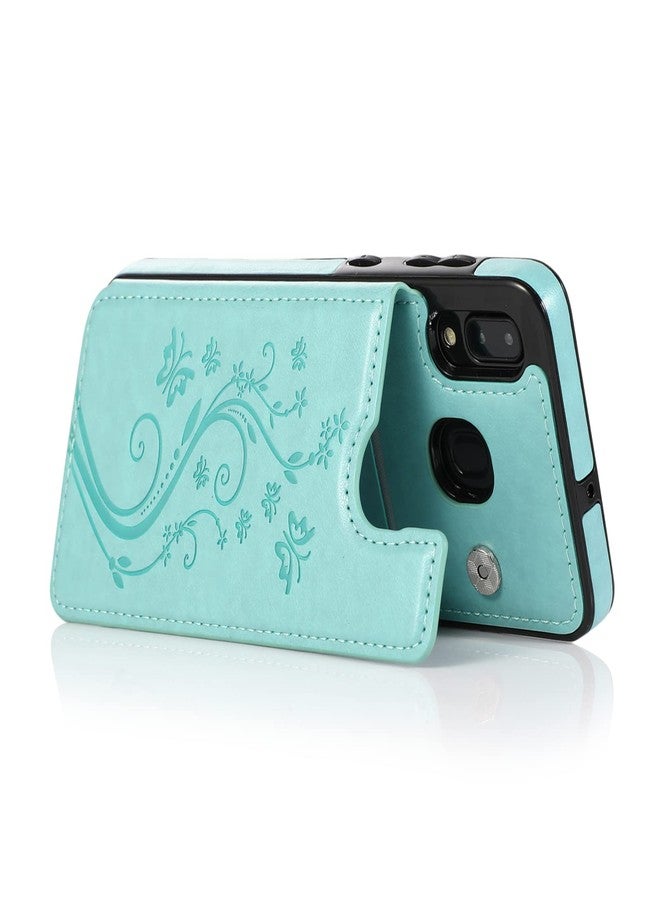 أسو ويش جراب هاتف سامسونج جالاكسي A20 وA30 مع واقي شاشة من الزجاج المقوى، وحامل بطاقات، ومحفظة، وغطاء، وحامل، وغطاء جلدي قابل للطي، وملحقات للهواتف المحمولة، وجالاكسي M10s A20 30، وجالاكسي 20A SM A205G، وحافظات للنساء والفتيات باللون الأخضر - Image 5