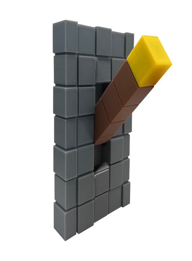 EumbHoa Game Room Light Switch Cover, 1 Toggles Blocks Light Switch Cover, My World Room Decor, 1 Gangs Standard Size for Fans Kids Bedroom Decoration, Yellow Torch - Image 1