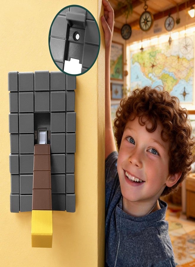 EumbHoa Game Room Light Switch Cover, 1 Toggles Blocks Light Switch Cover, My World Room Decor, 1 Gangs Standard Size for Fans Kids Bedroom Decoration, Yellow Torch - Image 4