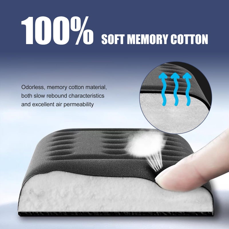 Winterrock 2Pcs Car Arm Rest Elbow Pads  Memory Foam Pressure Relieving Car Arm Rest Pad  Soft Comfort Support Pad For Central Control Armrest Box Door  Universal Armrest Cushion For Most Cars (Black) - Image 3