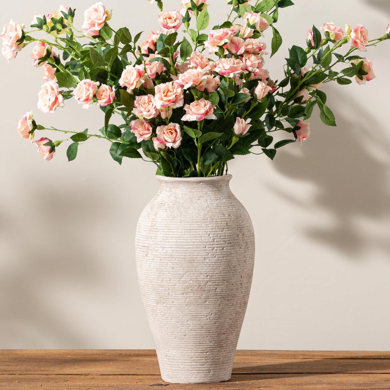 Vanselia Ceramic Flower Vase Home Decor - Large Tall Farmhouse Table Vases Rustic Vintage Living Room Kitchen Bedroom Decorations for House Book Shelf Office Coffee Desk Dining Fireplace (11" Retro) - Image 1