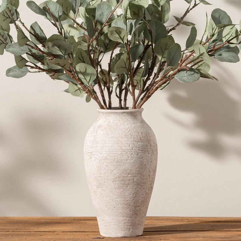 Vanselia Ceramic Flower Vase Home Decor - Large Tall Farmhouse Table Vases Rustic Vintage Living Room Kitchen Bedroom Decorations for House Book Shelf Office Coffee Desk Dining Fireplace (11" Retro) - Image 5