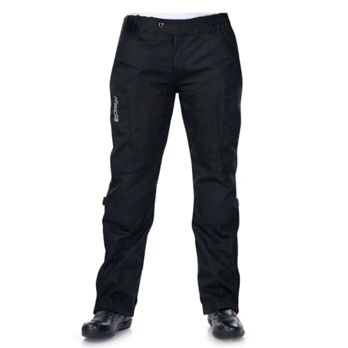 Raida Men Tourer Motorcycle Mid Rise Riding Pant | Level 2 Hip & Knee Armor | Abrasion Resistance (in, Alpha, 4XL, Regular, Black) - Image 1