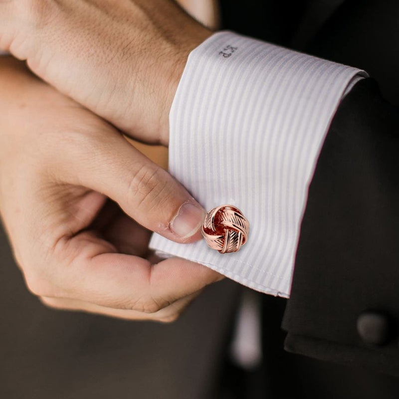 HAWSON مجموعة أزرار الأكمام ومشبك ربطة العنق من هاوسون للرجال، أزرار أكمام مربوطة للرجال، مشابك ربطة عنق بطول 2 بوصة، هدايا لحفلات الزفاف والأعمال - Image 3