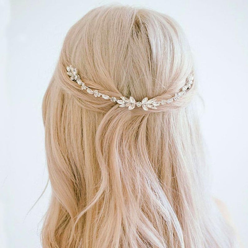 Unicra Wedding Crystal Hair Combs Bridal Headpieces Wedding Hair Accessories for Brides Silver