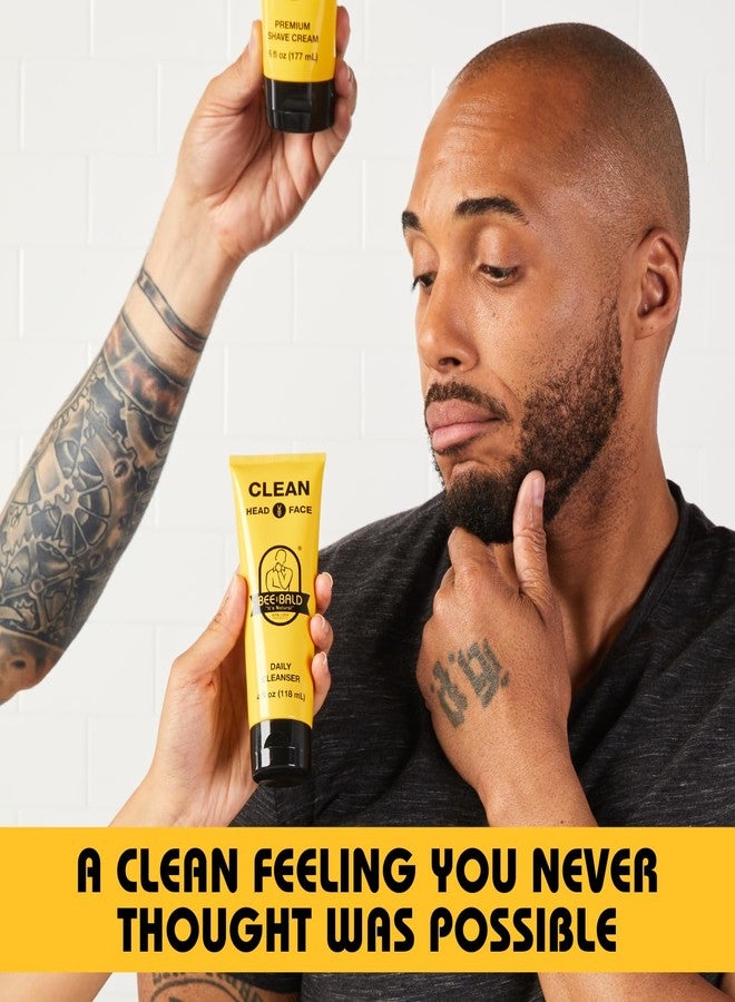 Bee Bald CLEAN - Daily Cleanser for Face and Head - Premium Facial Cleanser for Men and Women, Refreshes and Thoroughly Cleans - 4 fl Oz (Pack of 2) - Image 4