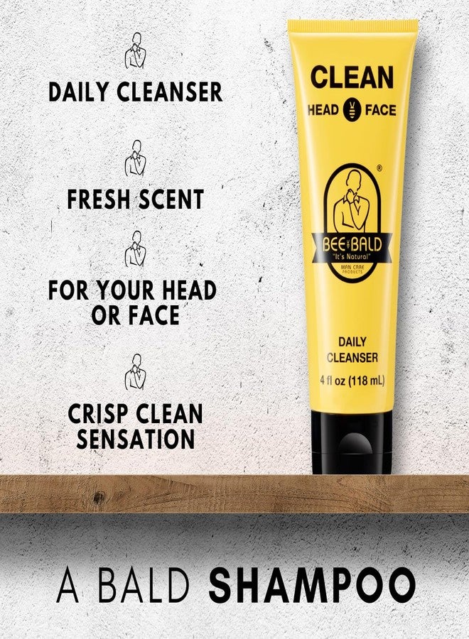 Bee Bald CLEAN - Daily Cleanser for Face and Head - Premium Facial Cleanser for Men and Women, Refreshes and Thoroughly Cleans - 4 fl Oz (Pack of 2) - Image 3