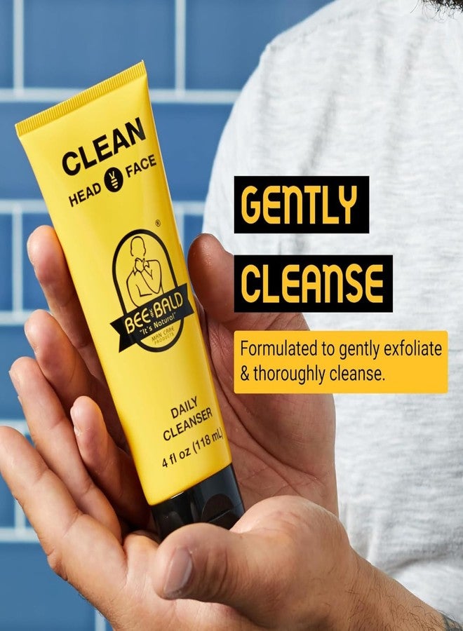 Bee Bald CLEAN - Daily Cleanser for Face and Head - Premium Facial Cleanser for Men and Women, Refreshes and Thoroughly Cleans - 4 fl Oz (Pack of 2) - Image 2