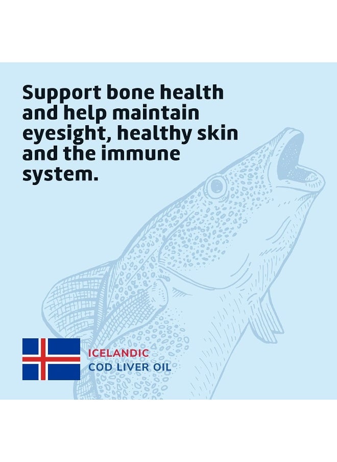 De La Cruz Cod Liver Oil Liquid - Pure Wild-Caught Icelandic Fish Oil 4 Fl Oz (118 Ml)  - Image 3