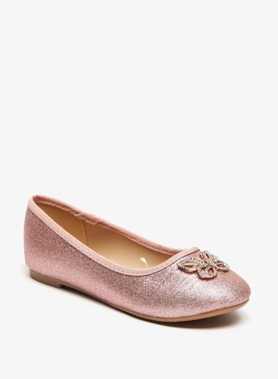 فلورا بيلا Butterfly Accent Round Toe Slip On Ballerina Shoes