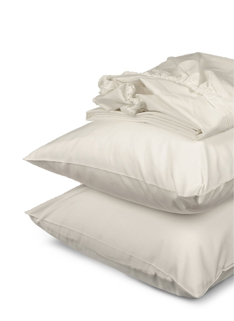 Home of linens طقم شرشف مثبت باللون الأبيض الفاتح 160x200  - Image 3