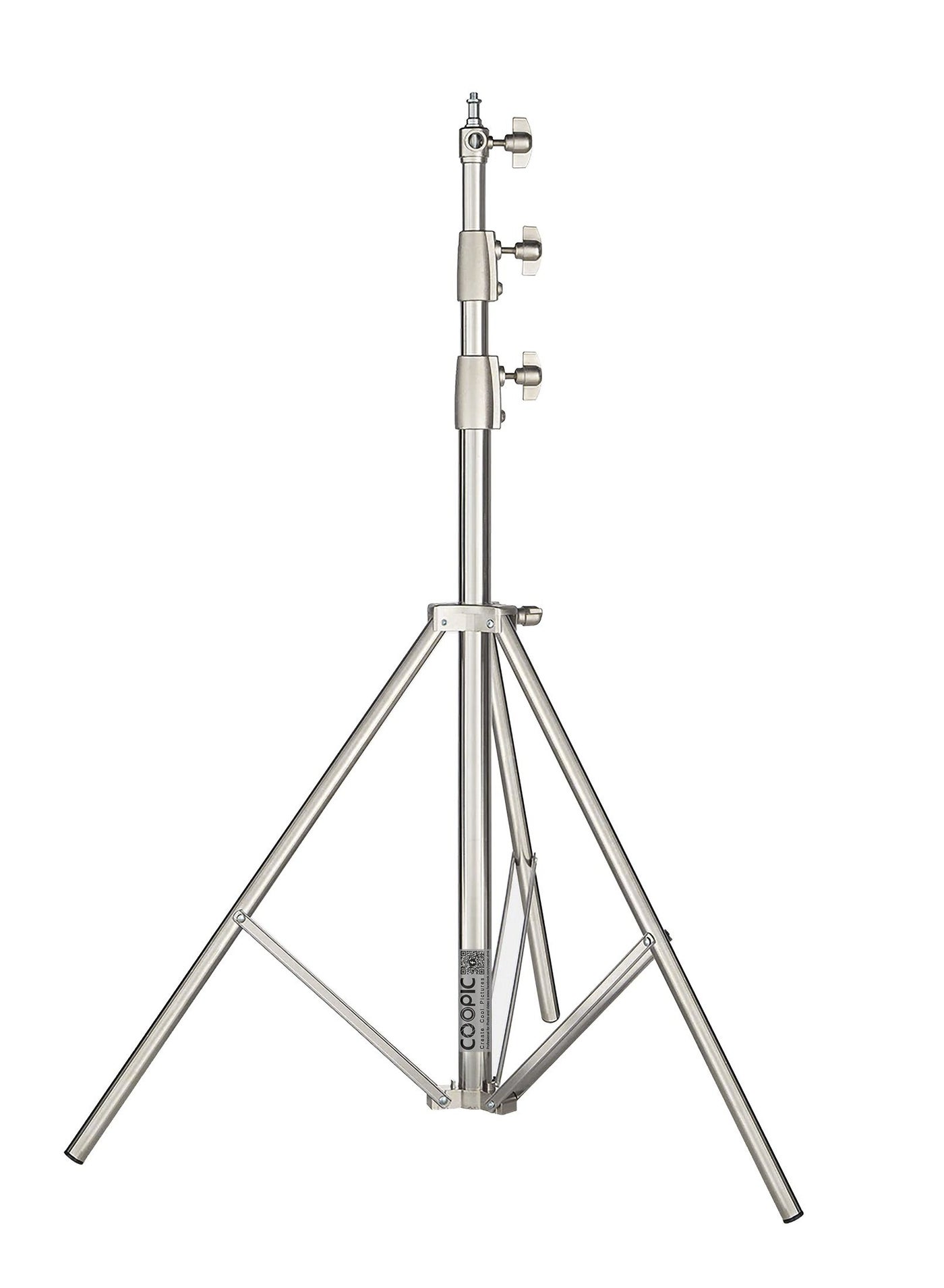 COOPIC L-280M Stainless Steel Light Stand 110inch/280cm Heavy Duty with 1/4-inch to 3/8-inch Universal Adapter for Studio Softbox, Monolight and Other Photographic Equipment (1 PACK)