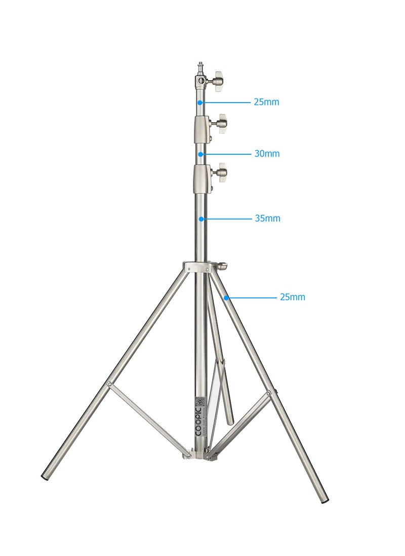 Coopic COOPIC L-280M Stainless Steel Light Stand 110inch/280cm Heavy Duty with 1/4-inch to 3/8-inch Universal Adapter for Studio Softbox, Monolight and Other Photographic Equipment (1 PACK)  - Image 4
