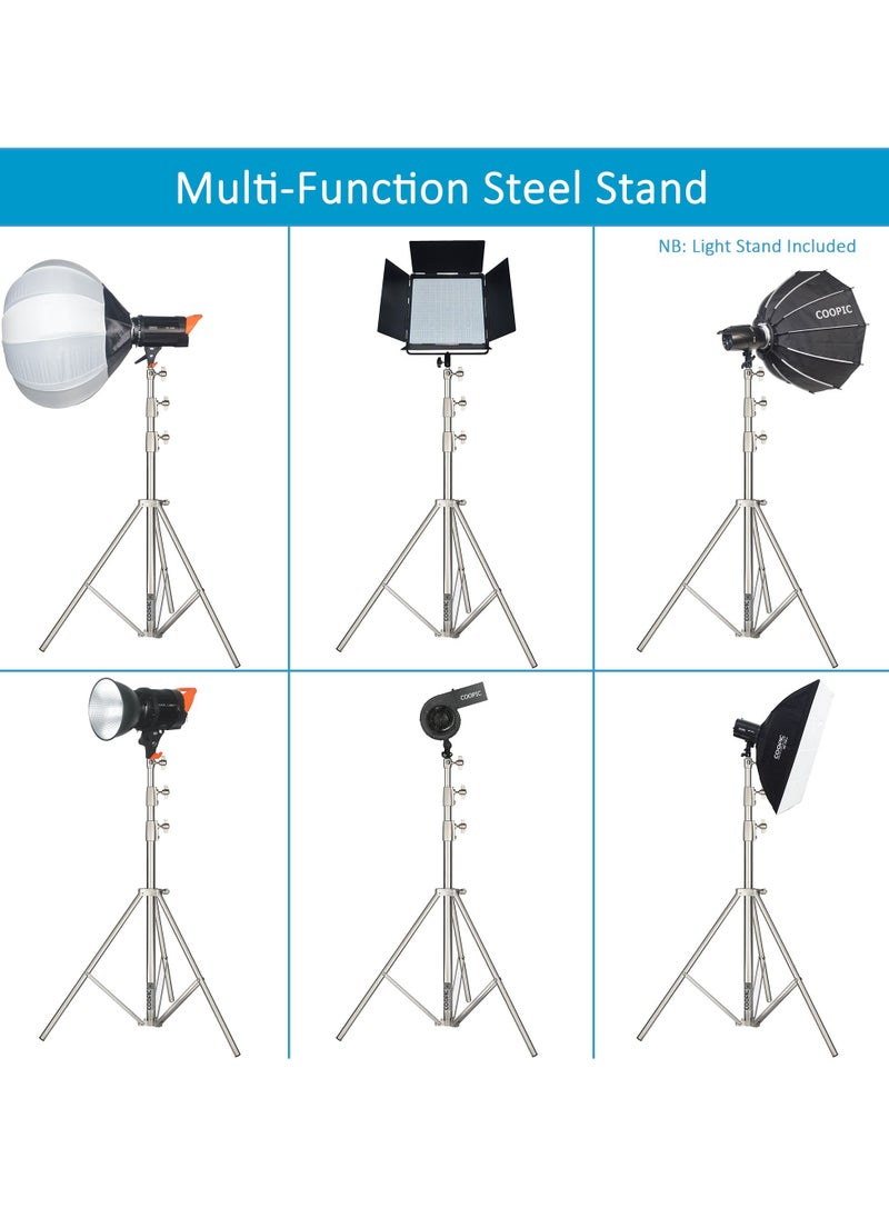 Coopic COOPIC L-280M Stainless Steel Light Stand 110inch/280cm Heavy Duty with 1/4-inch to 3/8-inch Universal Adapter for Studio Softbox, Monolight and Other Photographic Equipment (1 PACK)  - Image 5