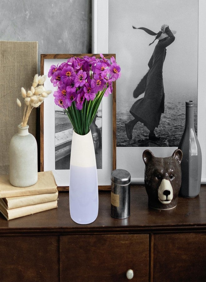 Garneck 4Pcs Artificial Violets Flowers Faux Violets Bouquet Outdoor Fake Purple Flowers Purple Centerpieces for Home Garde Table Bride Wedding Party Decoration - Image 2