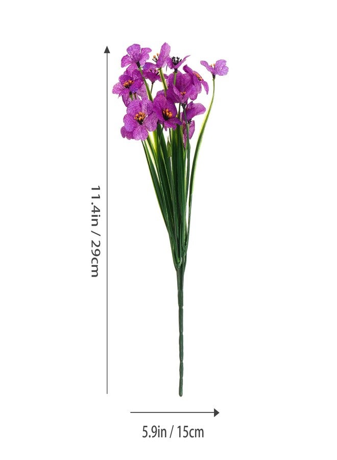 Garneck 4Pcs Artificial Violets Flowers Faux Violets Bouquet Outdoor Fake Purple Flowers Purple Centerpieces for Home Garde Table Bride Wedding Party Decoration - Image 5