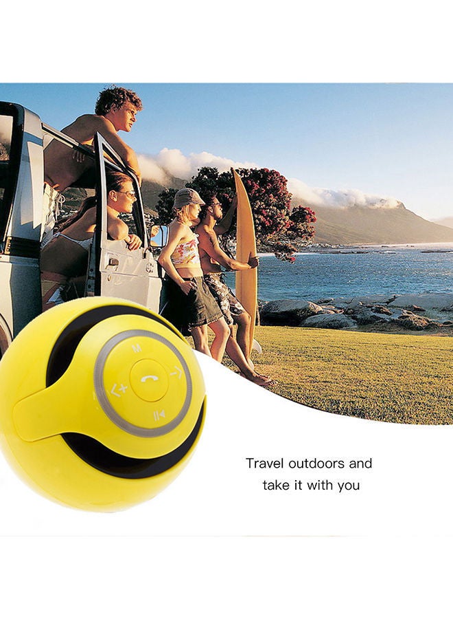 NIBEMINENT Colourful LED Lights Subwoofer Bluetooth Speaker With Mic Yellow  - Image 2