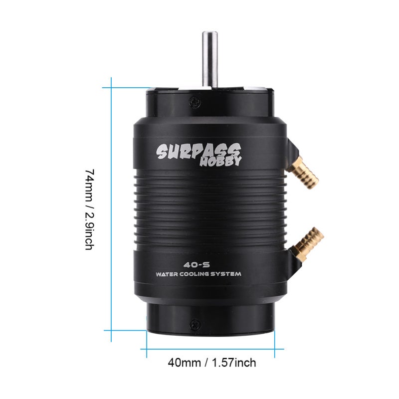 SURPASS HOBBY RC Boat Motor: 4074 2000KV 4 Poles Waterproof Motor - CNC Aluminum Alloy Shell With Anodic Treatment, High-Performance Circulating Water Cooling Jacket for 1000mm RC Boats - Image 2