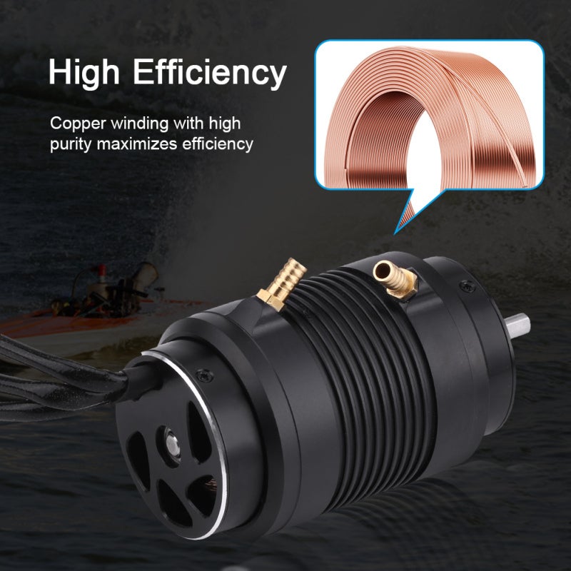SURPASS HOBBY RC Boat Motor: 4074 2000KV 4 Poles Waterproof Motor - CNC Aluminum Alloy Shell With Anodic Treatment, High-Performance Circulating Water Cooling Jacket for 1000mm RC Boats - Image 5