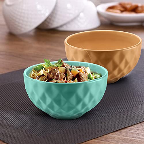 URBAN CHEF Ceramic Bowl | 500 ml | Kitchen Accessories Items for Home, Serving Bowl,Bowl Set for Gift, Microwave Safe Bowl Set, Ice Cream Bowl, Prism Ceramic Handcrafted (Set of 2 - Colour May Vary) - Image 1