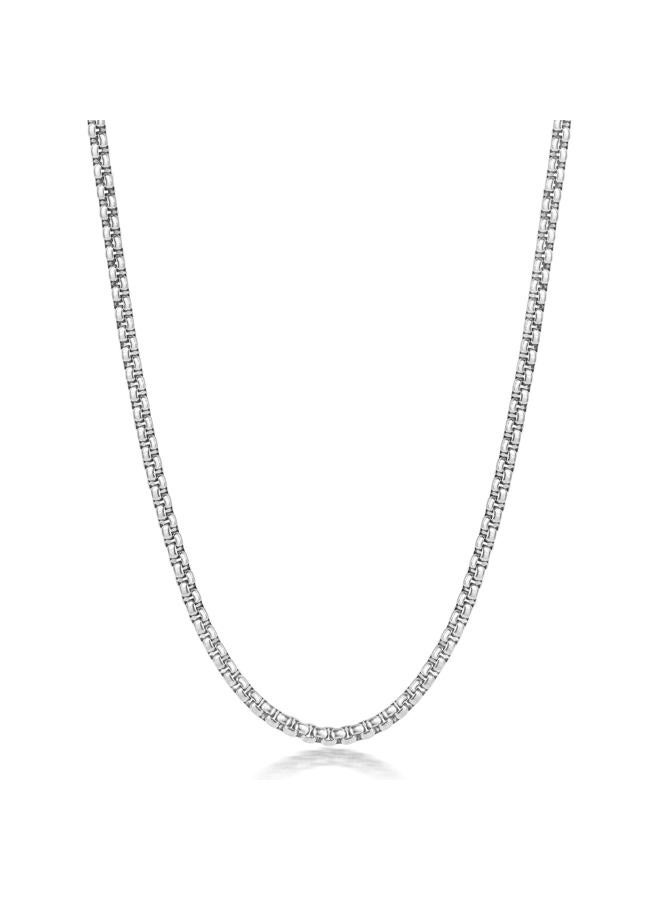Fiusem Silver Tone Chain for Men, 2mm Mens Chain Necklaces, Stainless Steel Box Chain Necklace for Men and Women, Mens Necklace 20 Inch - Image 1