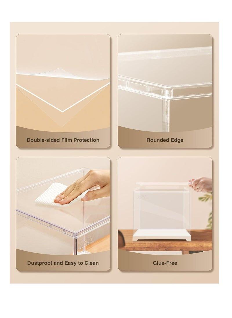 Robotime Rolife Miniature House Display Box Dust Cover DF03L  for Miniature House Building Sets, Stackable Acrylic Display Case with Door Dustproof Prevention (10.6x8.6x8.5inch)  - Image 2