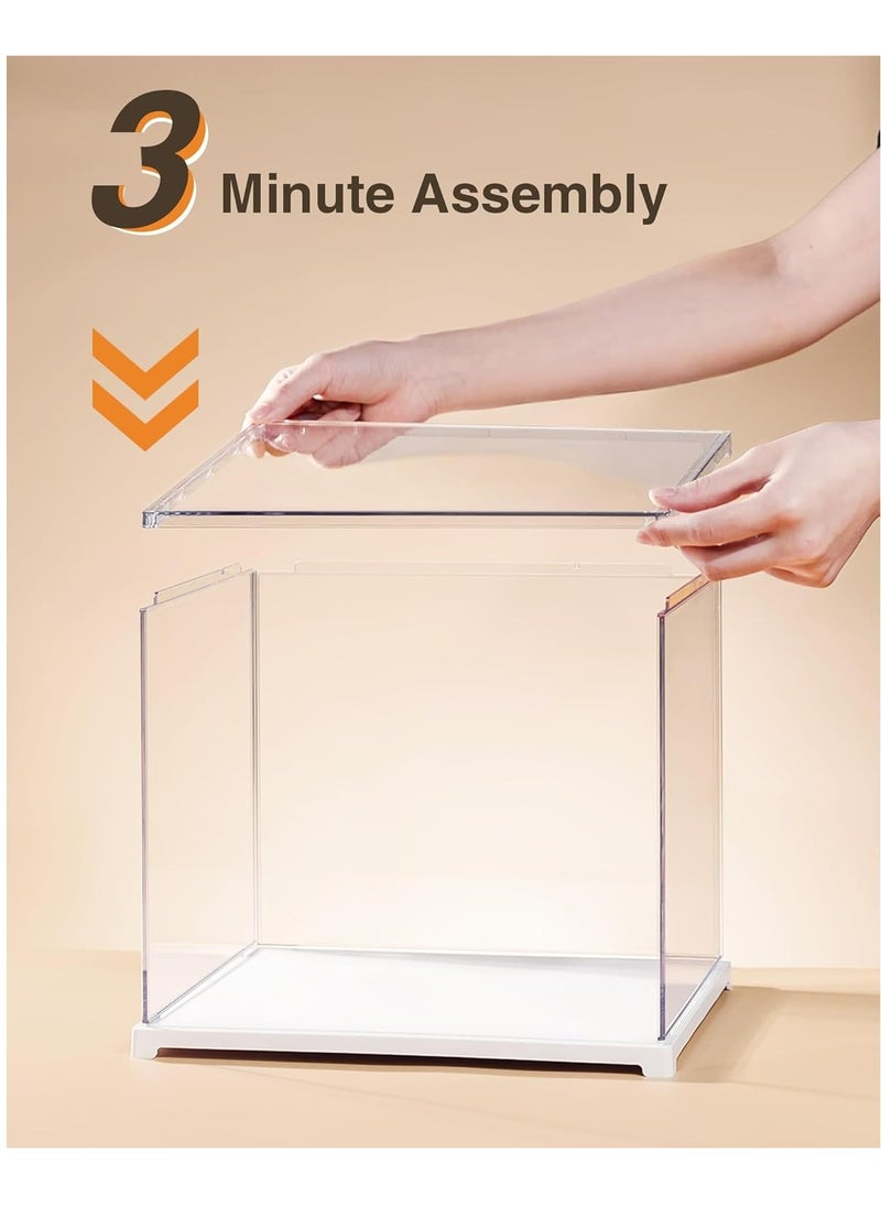 Robotime Rolife Miniature House Display Box Dust Cover DF03L  for Miniature House Building Sets, Stackable Acrylic Display Case with Door Dustproof Prevention (10.6x8.6x8.5inch)  - Image 3