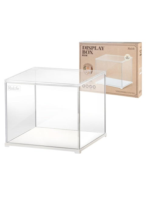 Rolife Miniature House Display Box Dust Cover DF03L  for Miniature House Building Sets, Stackable Acrylic Display Case with Door Dustproof Prevention (10.6x8.6x8.5inch)