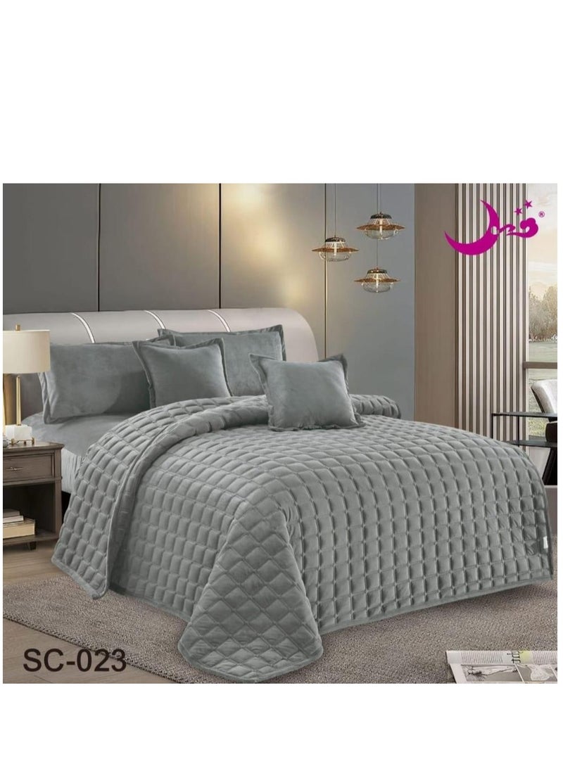 مون - طقم لحاف سرير نفرين مخمل ناعم 6 قطع مقاس 230x250 ملمس فخم ودفء مريح - Image 1