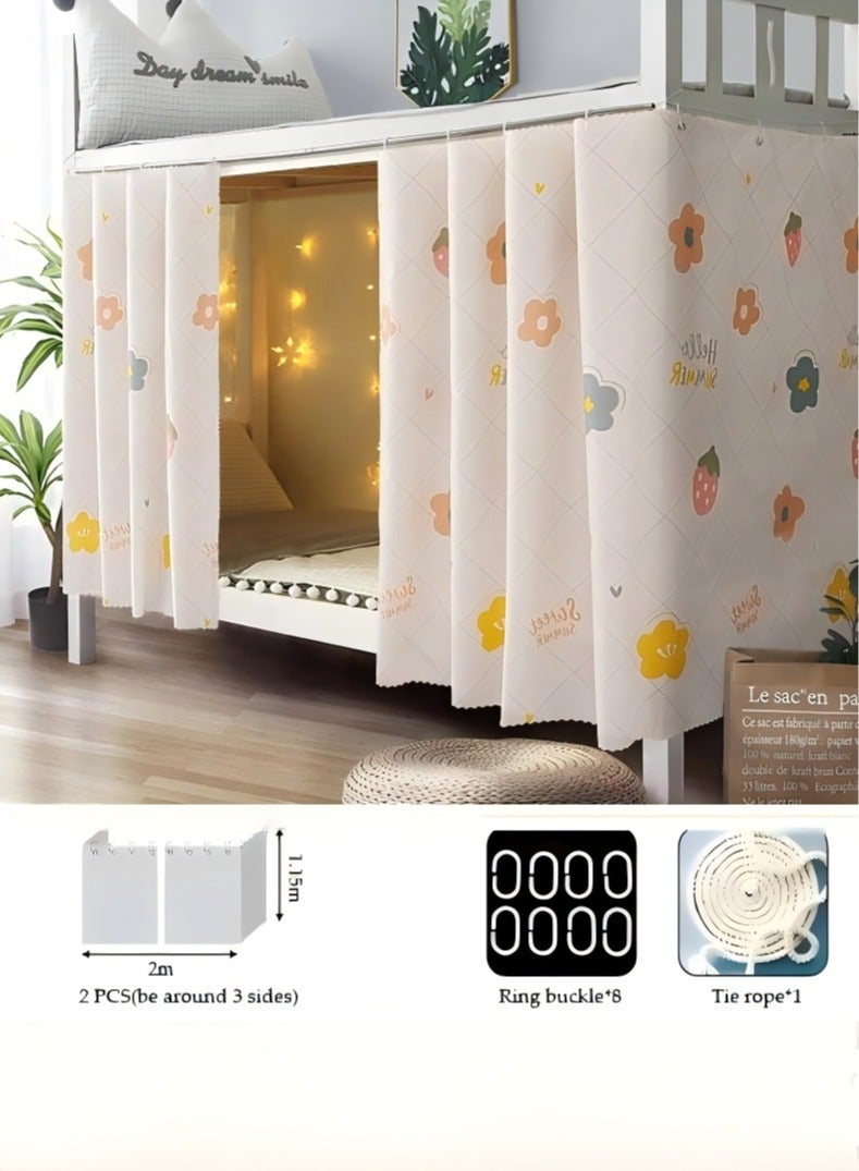 لاكي 2 قطعة ستارة سرير خاصة في الجزء السفلي من السرير بطابقين، ستارة تعتيم سرير مفردة قابلة للتنفس والغبار، ستارة سرير عائلية عنبر، يمكن أن تغطي 3 جوانب - Image 2