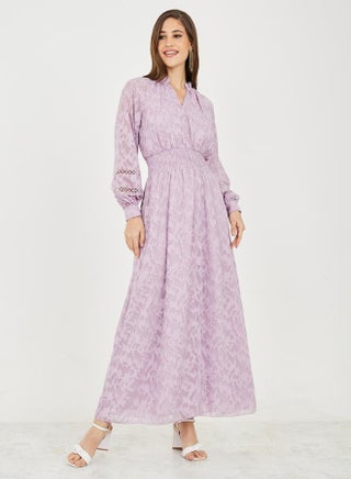 Burnout Texture Smocked Cut Out Detail A-Line Maxi Dress - pzsku/Z18E697A0E6B72E28DD5CZ/45/_/1711709461/2dfa326b-f3fd-49ba-9907-315e3af40605