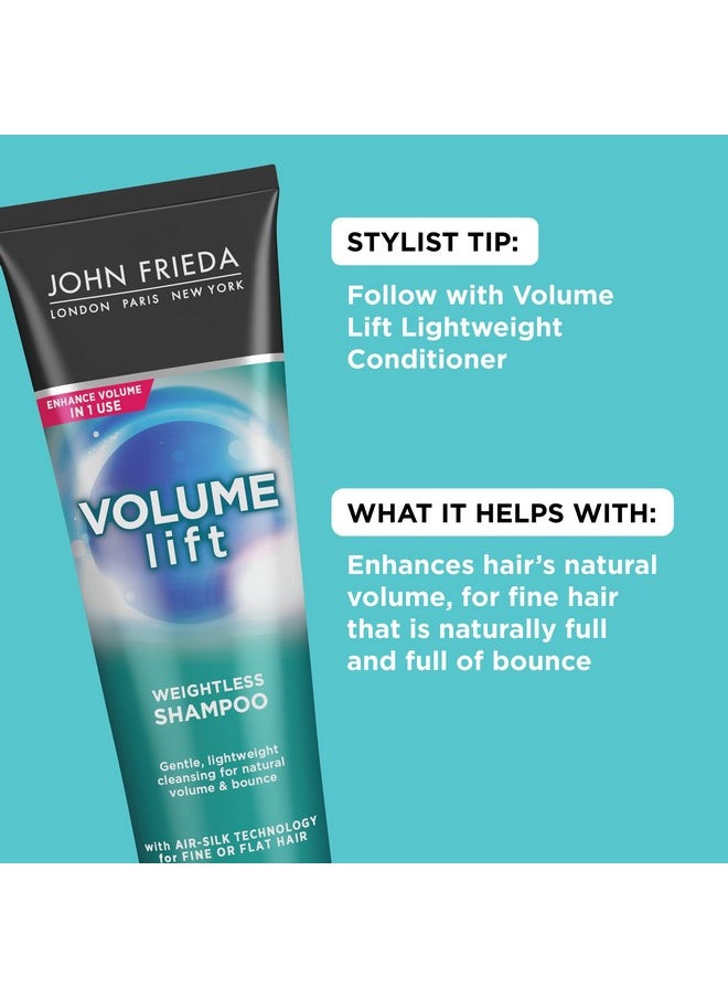 John Frieda - شامبو لزيادة كثافة الشعر للحصول على امتلاء طبيعي وآمن للشعر المصبوغ، شامبو لزيادة كثافة الشعر للشعر الناعم أو المسطح، 8.45 أونصة (عبوة من قطعتين) - Image 1