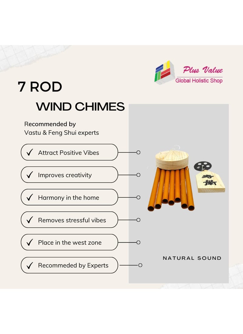 Plus Value Plus Value 7 Pipe Wind Chimes for Home Decor Positive Energy Vastu Feng Shui Items Balcony Bedroom Window Indoor and Outdoor Garden Decoration Wall Hanging Peaceful Sound  - Image 5