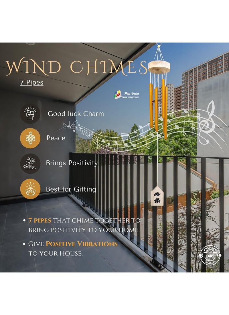 Plus Value Plus Value 7 Pipe Wind Chimes for Home Decor Positive Energy Vastu Feng Shui Items Balcony Bedroom Window Indoor and Outdoor Garden Decoration Wall Hanging Peaceful Sound  - Image 3