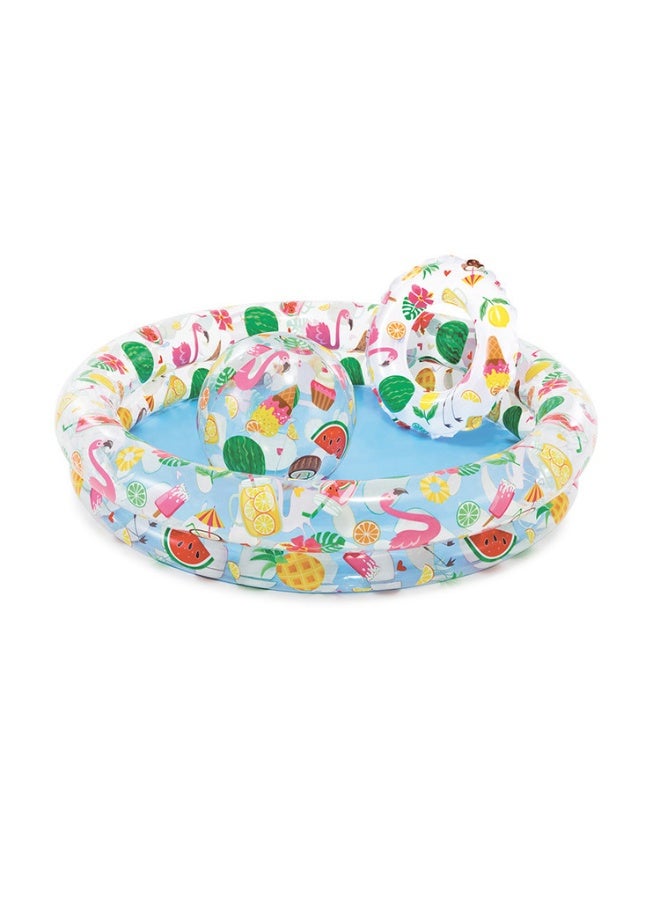 INTEX 3 Piece Play Pool Set，Inflatable Pool 122*25CM,Perfect Choice for Indoor Entertainment and Outdoor Activities for Kids - Image 1