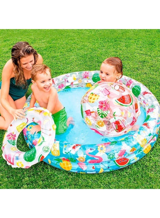 INTEX 3 Piece Play Pool Set，Inflatable Pool 122*25CM,Perfect Choice for Indoor Entertainment and Outdoor Activities for Kids - Image 2