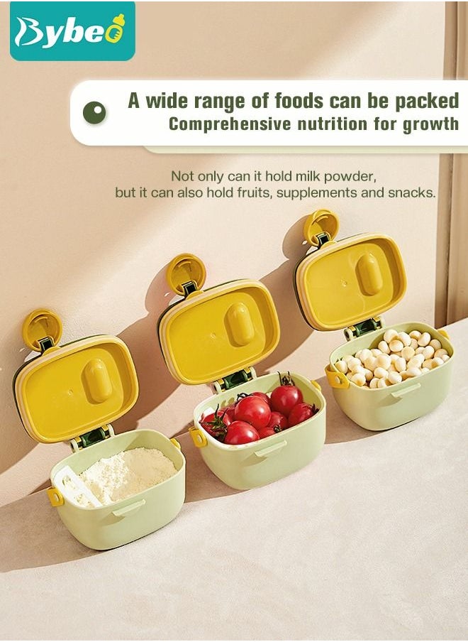 Bybeo - Baby 2PCS Small & Large Portable Travel Milk Formula Dispenser Containers Candy Fruit Snack Storage Container with Scoop and Visual scale, BPA Free - Image 1