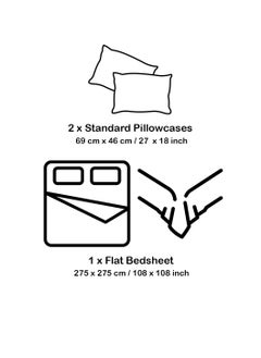 LuxHome Luxury Satin Line Bedsheet and Pillowcase Set – Hotel-Quality Breathable Cotton Bedding, Satin Finish, Soft and Luxurious – Flat Bedsheet 275x275cm with 2 Pillowcases 46x69cm, Pink  - Image 3