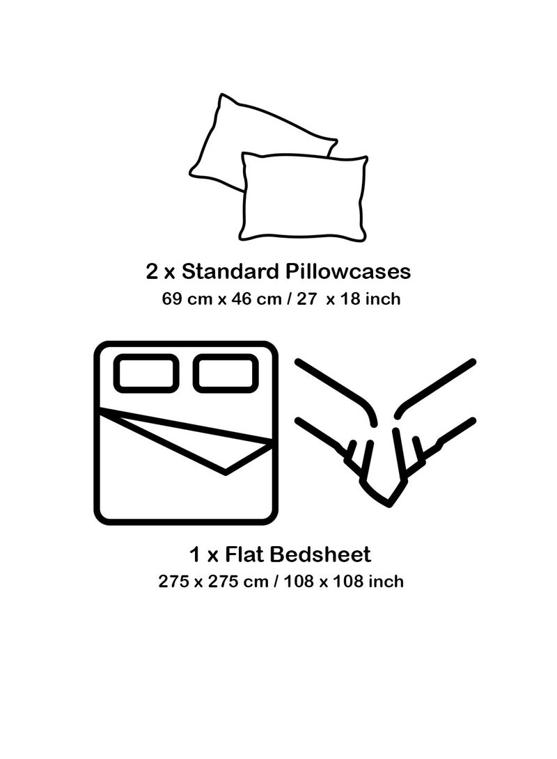 LuxHome Luxury Satin Line Bedsheet and Pillowcase Set – Hotel-Quality Breathable Cotton Bedding, Satin Finish, Soft and Luxurious – Flat Bedsheet 275x275cm with 2 Pillowcases 46x69cm, Pink - Image 3